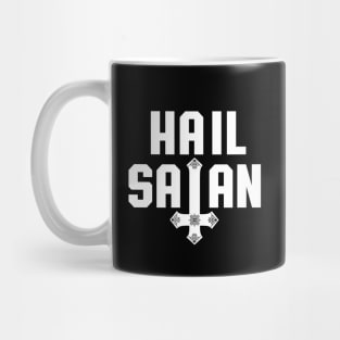 Hail Satan | White on Black | Satanic Mug